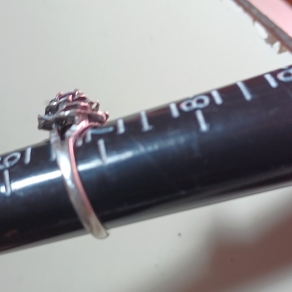 Womans Sterling Silver Celtic 1 Carat Amethyst Tublar Rose Purple Ring 6.5 - Picture 7 of 8